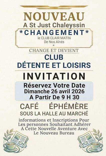 K'fé éphémère le 26 avril sous la halle à St Just